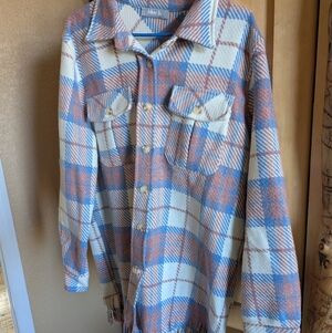 Madewell Plaid Button-Up Shirt - Blue and Brown